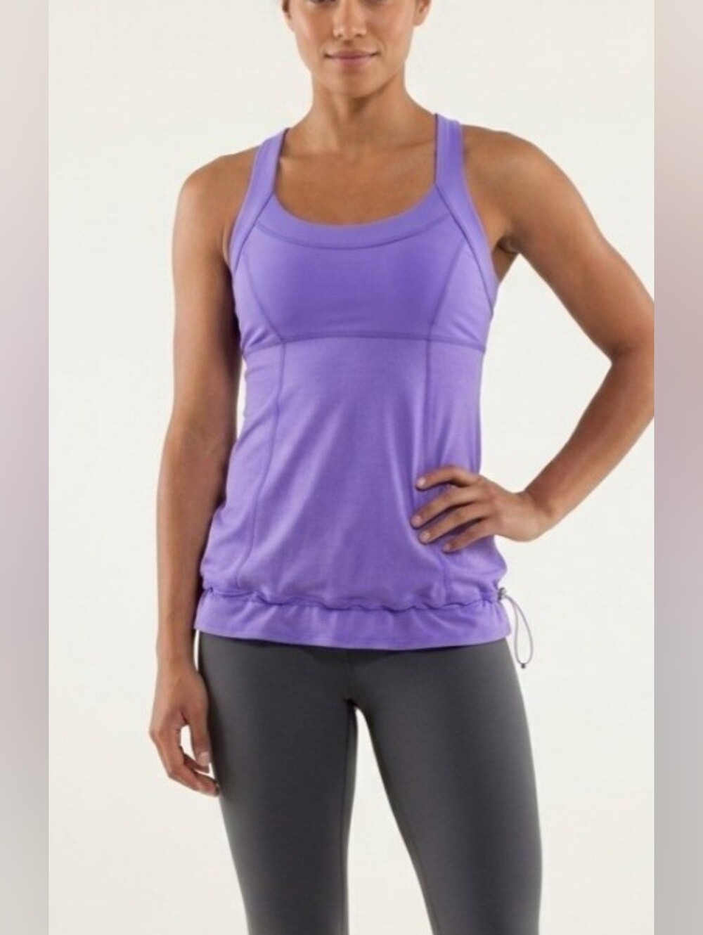 Lululemon Run: Ta Ta Topper athletic tank top featuring a scoop neckline Sz M